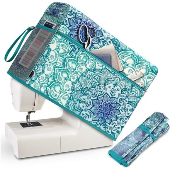 Sewing Machine Dust Cover, Protective Cover with Side Handle and Pockets - Picture 1 of 7